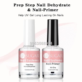 UR SUGAR Prep Step Nail Dehydrate And Nail Primer Set Glass Bottle Air Dry UV Gel Long Lasting Nail