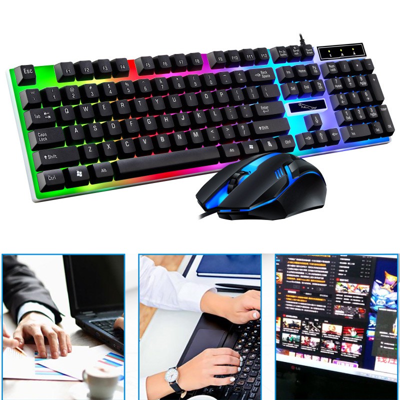 G21b Keyboard Mouse Set Gaming Mouse Colorful Backlit Keyboard Wired Usb Ergonomic Gaming Keyboards And Mouse Shopee Philippines