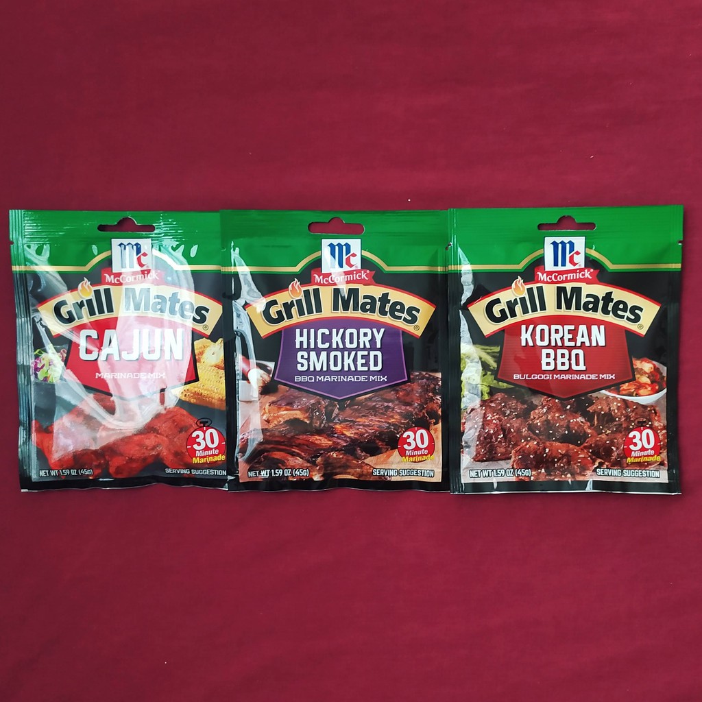 McCormick Grill Mates 45g (Cajun, Hickory Smoked, Korean BBQ) Shopee