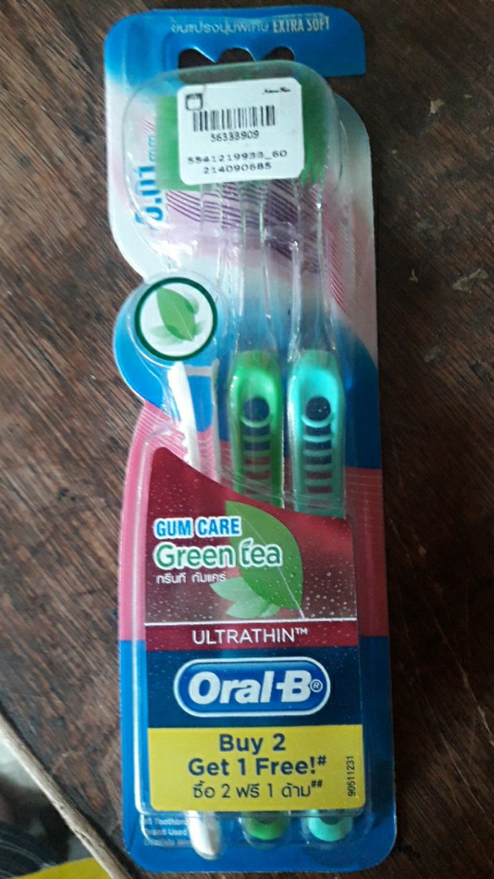 Oral-B Ultra Thin Green Tea 3s Extra Soft Toothbrush | Shopee Philippines