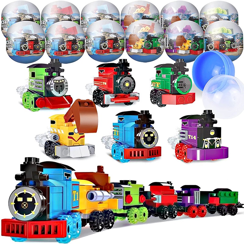 12PCS Train Toys Surprise Eggs Sets, PreFilled Easter Eggs with Train ...