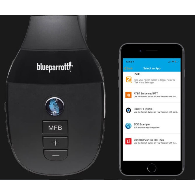 mfb button on blue parrot headset