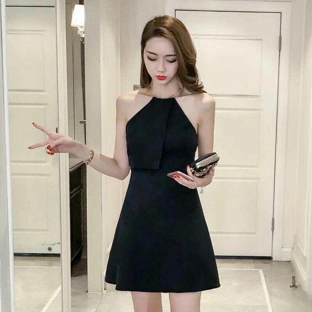 korean black dress
