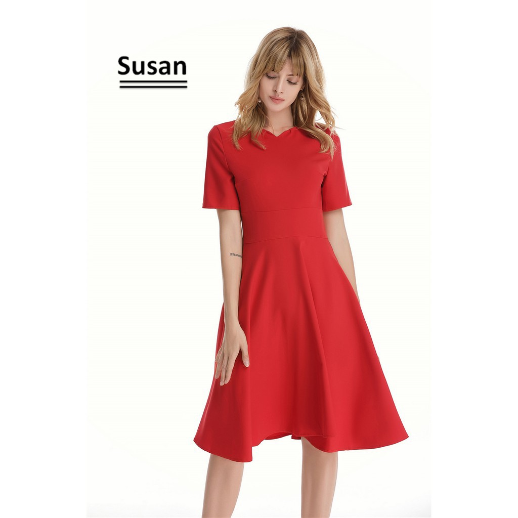 red cocktail dress long