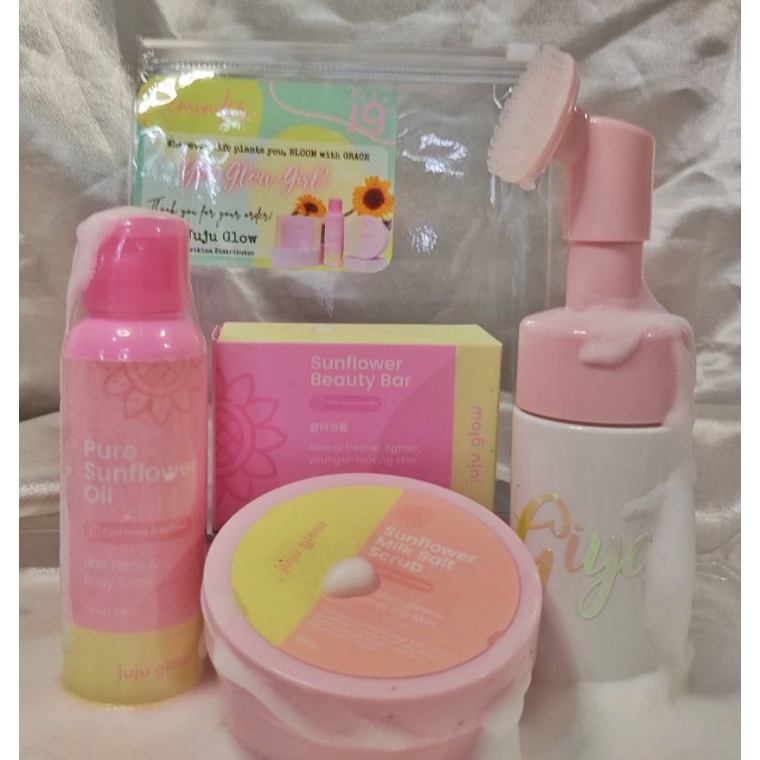 Sunflower Beauty Set (sunflower oil, sunflower milk and salt Scrub and