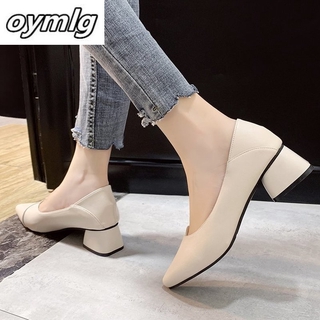 chunky heel square toe