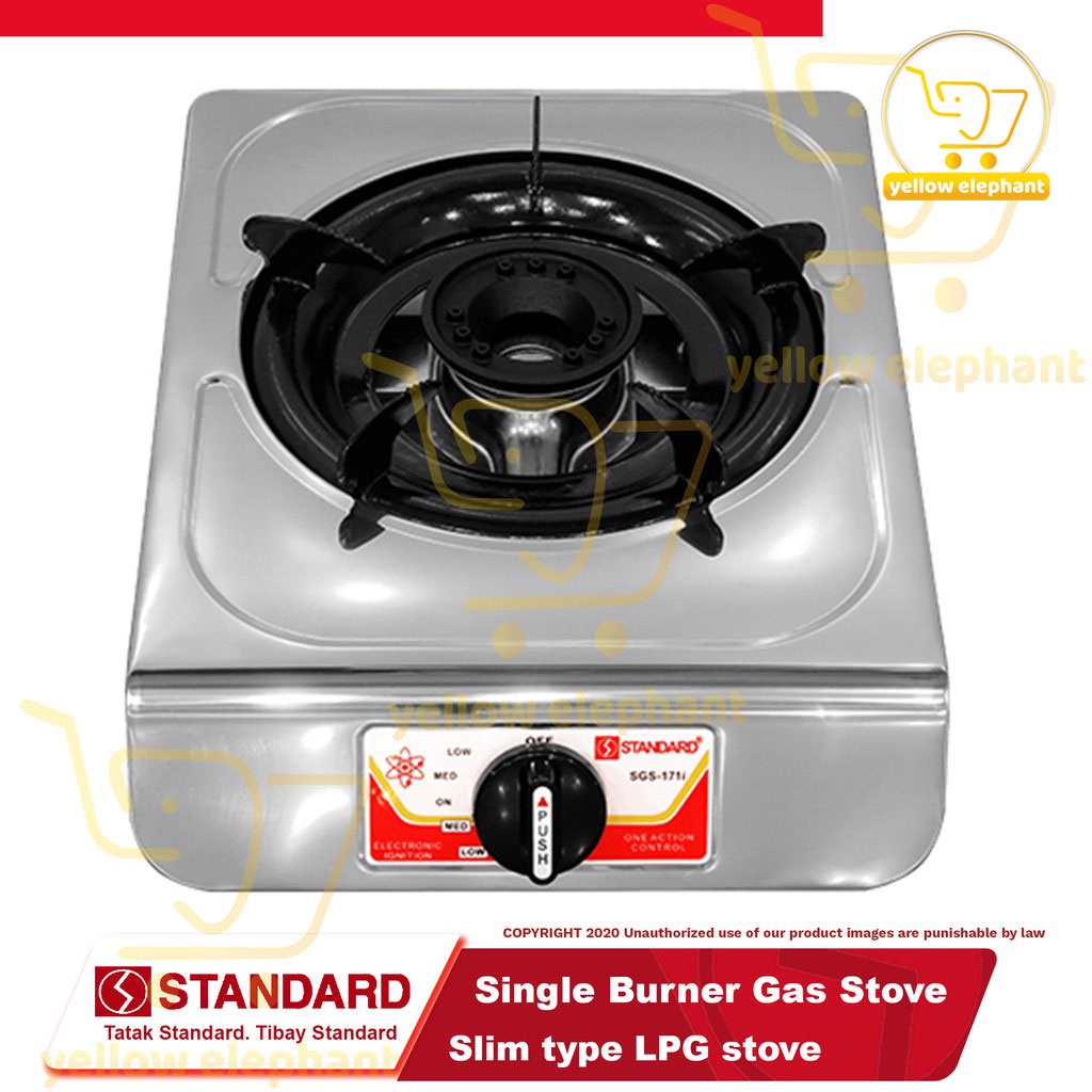 Standard Gas Stove Single Burner LPG (Slim Type) Yellow Elephant ...