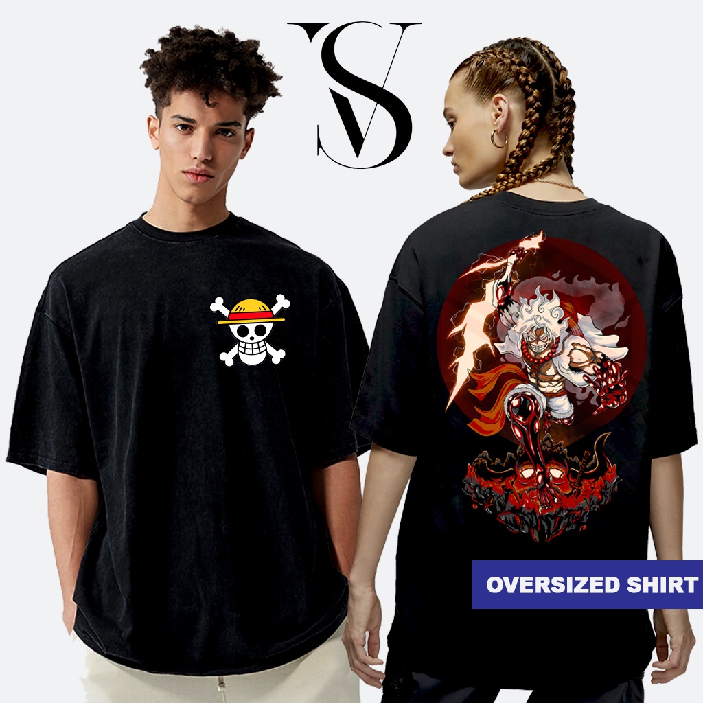 tshirt for men◕A.Oversized Anime Shirt - VS - One Piece - Luffy Gear 5 - Oversized #7