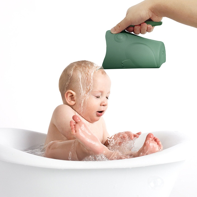 WIT Bath Rinse Cup for Baby Cute Frog Shape Baby Bath Cup Hair Shampoo Rinser for Toddlers Bath Wash Cup Shower Washing