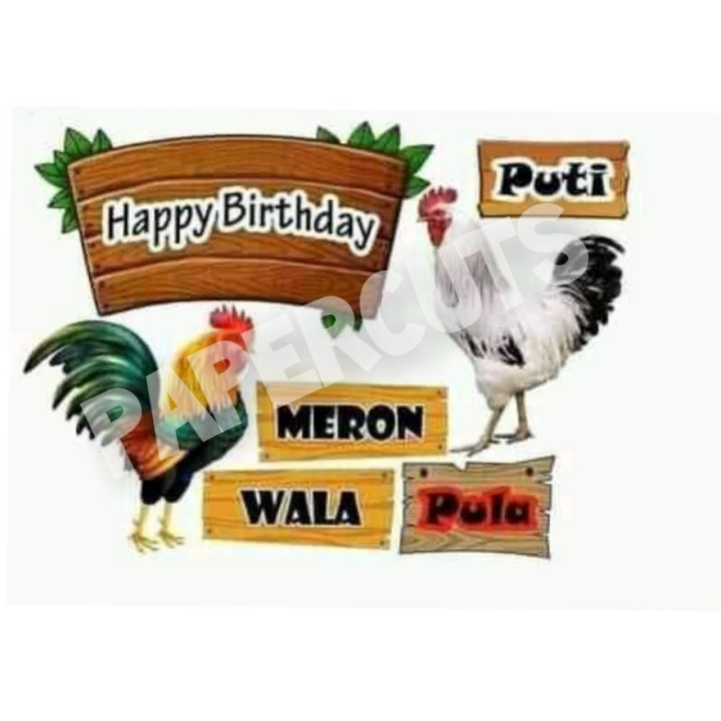 Sabong Printed Cake Topper Personalized Set Sabong Rooster Cake Cupcake Topper Set Shopee Philippines