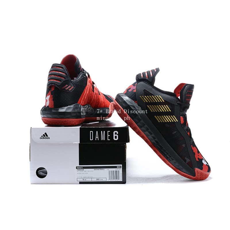damian lillard shoes black and red