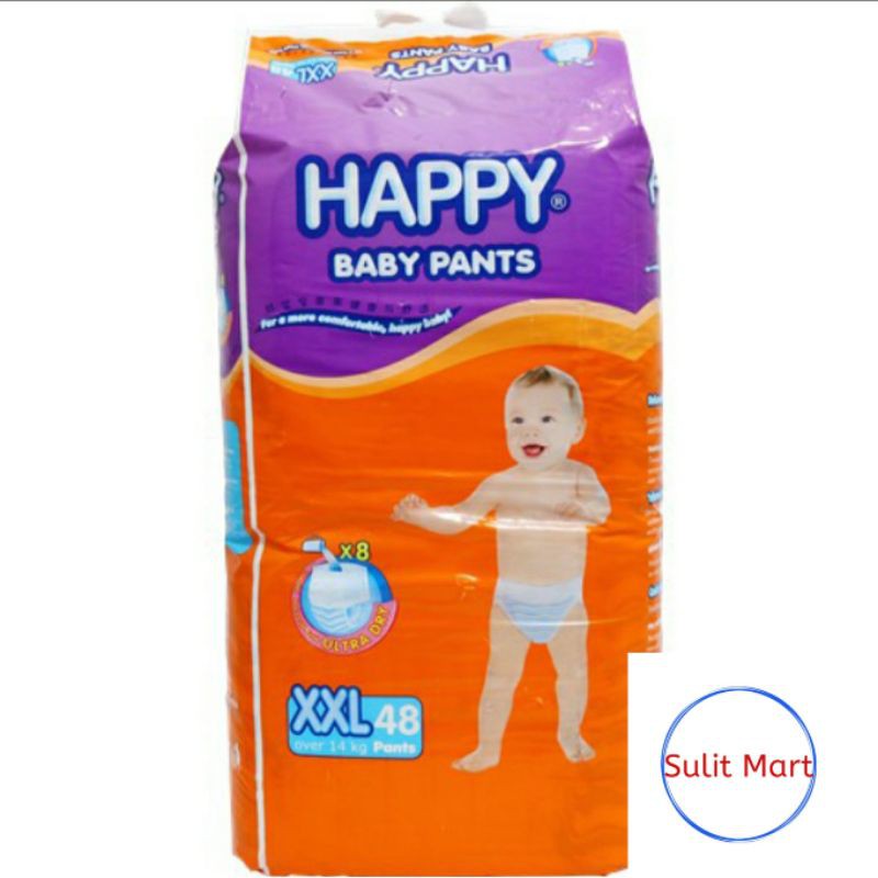 Slechthorend Verplicht Geef energie Happy Pants XXL 48s Disposable Baby Diaper Extra Extra Large 2XL | Shopee  Philippines