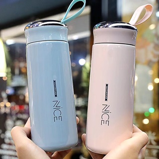 Nice Cup Glass Bottle Tumbler Creative Leakproof Water Cup 400ml Double Layer Stainless