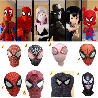Spiderman Mask Cosplay Gwen Lycra Face Shell Costume Props Hood Adult Kids