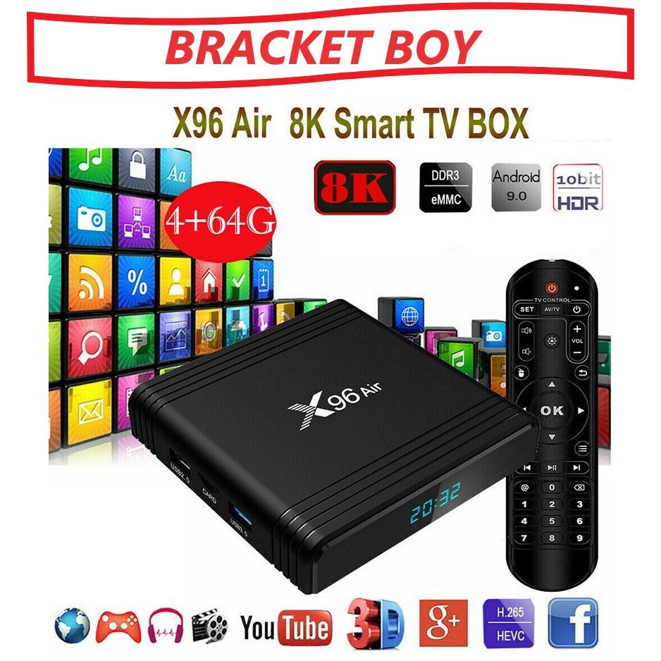 X96 Air Smart TV Box Android 9.0 8K Video Decoding Amlogic S905X3 4GB