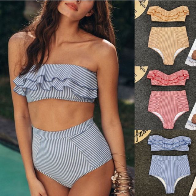 two piece high waisted bikini