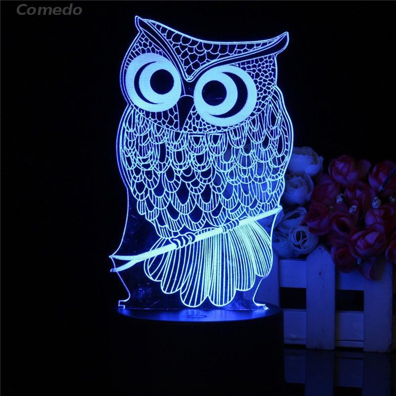 Comedo Touch Led Night Light Owl Change Table Desk Lamp With