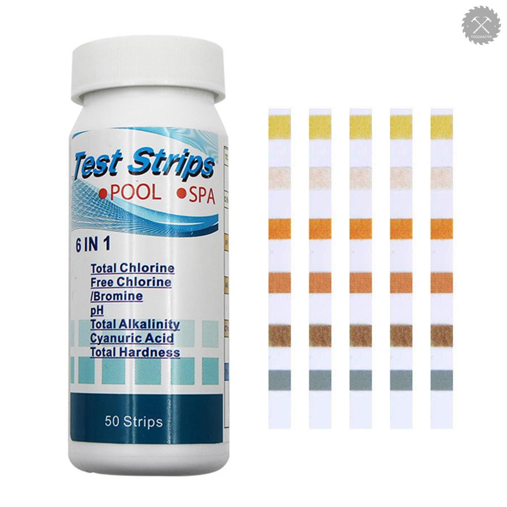 TLMS 6 In1 Swimming Pool SPA Test Strips Chlorine pH Alkalinity Water ...