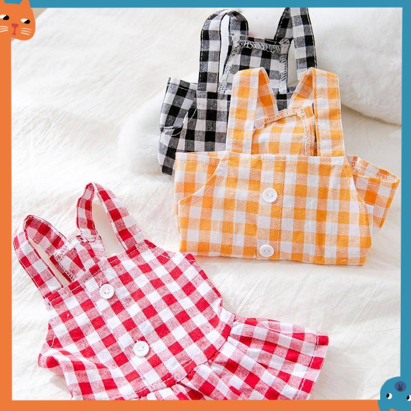 Dog Plaid Dress for Female  Pet Cat Skirt Puppy Outfits clothes #7
