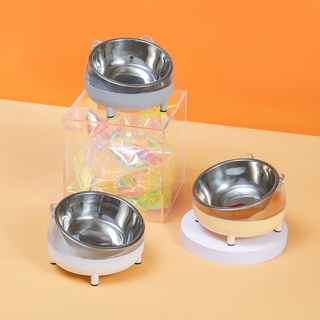 15 Degree Tilted Pet Bowl Cat Dog Feeding Food Water Bowl Feeder Elevated Non-slip
