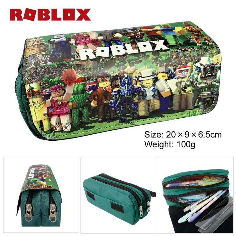 Childrens Virtual World Roblox Pattern Canvas Pencil Case - 