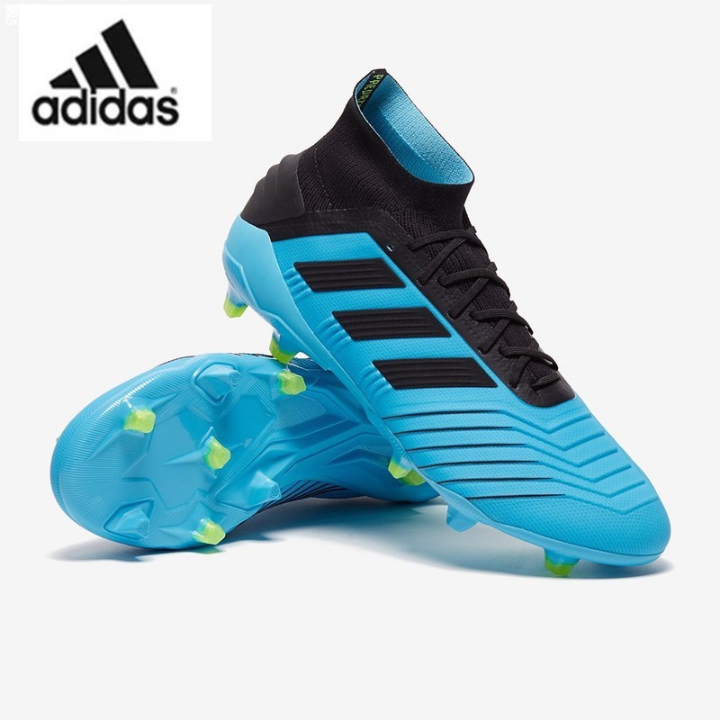 blue and black soccer shoes