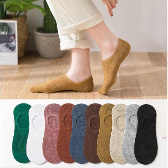 【LaLa】Korean Candy Color Cotton Socks Foot Cover Women | Shopee Philippines