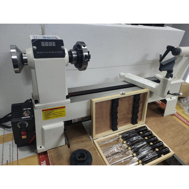 1218VD Mini Wood Turning Lathe Machine with Accessories