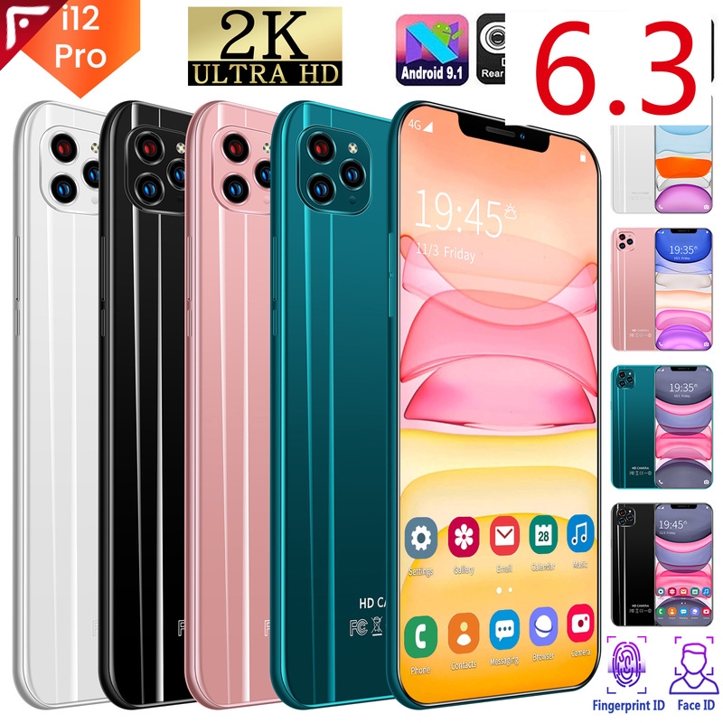 2020 Newest Phone i12 Pro Smartphone 8GB RAM 128GB ROM hand phone murah