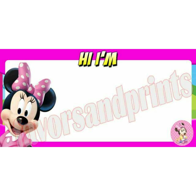 MINNIE MOUSE BIRTHDAY PARTY NAME TAGS (10s) | Shopee Philippines