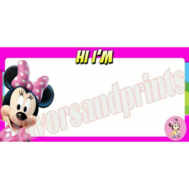 minnie mouse birthday party name tags 10s shopee philippines