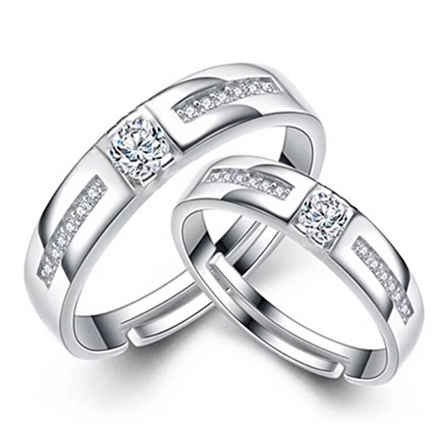 white gold couple rings