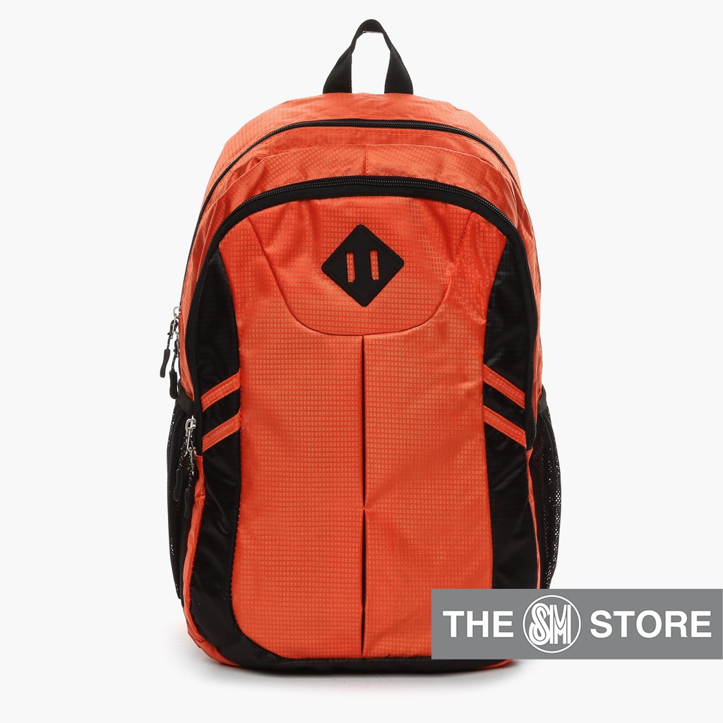 orange and grey backpack