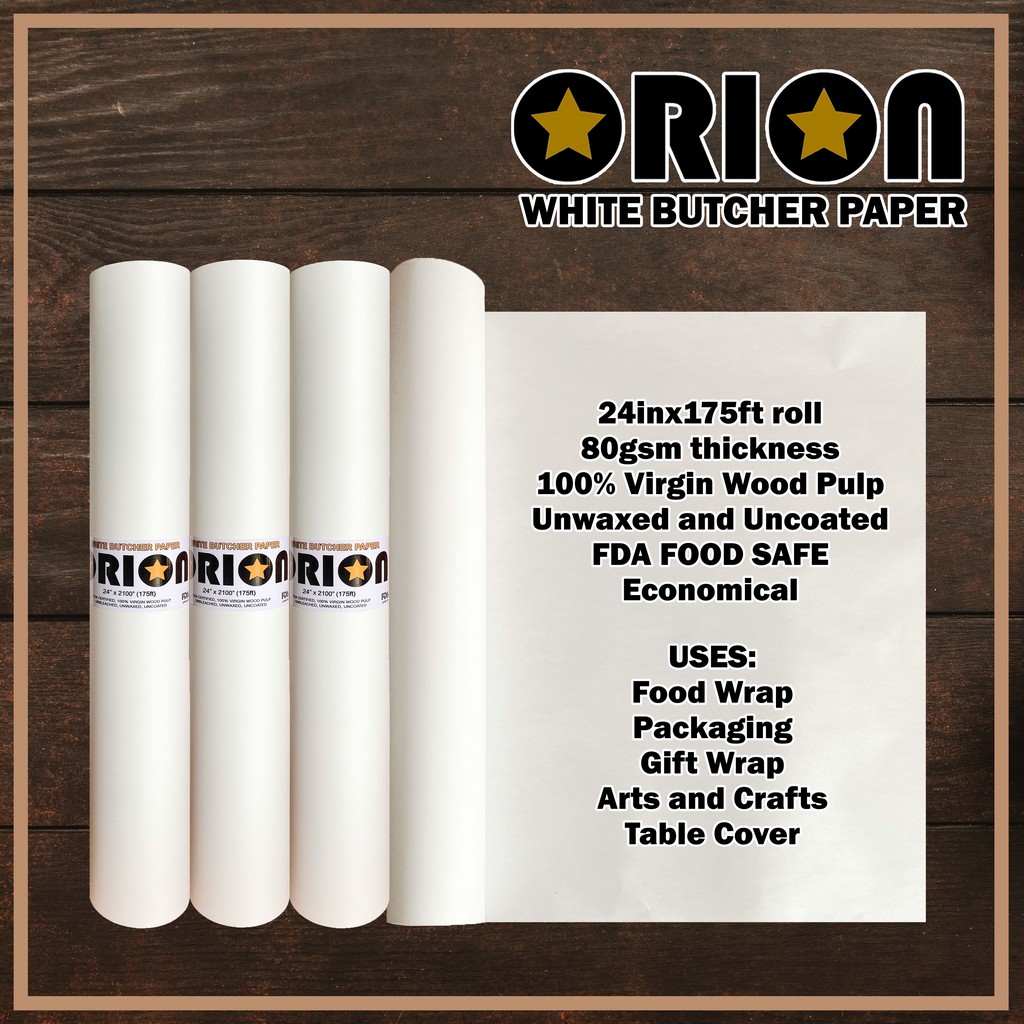 Orion White Butcher Paper Food Grade Bleached Kraft Paper Shopee