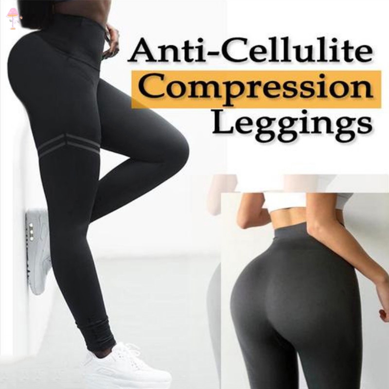 Women Compression Leggings Black High Waist Anti-Cellulite Yoga Pants  Slimming