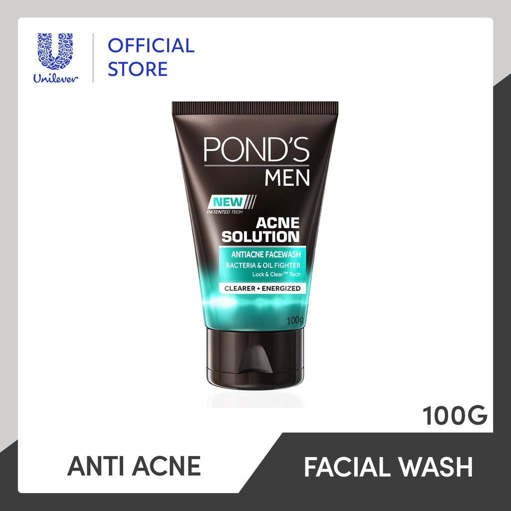 Ponds Men Acne Solution Antibacterial Anti Acne Face Wash For Clearer