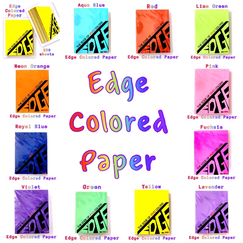 Edge Colored paper 250 sheets Shopee Philippines