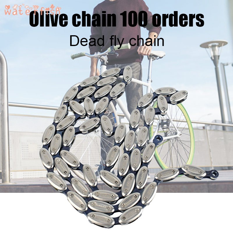 Fixed Gear Cycling Chain Single Speed Rust-proof Olive Bicycle Chains 100 Links 