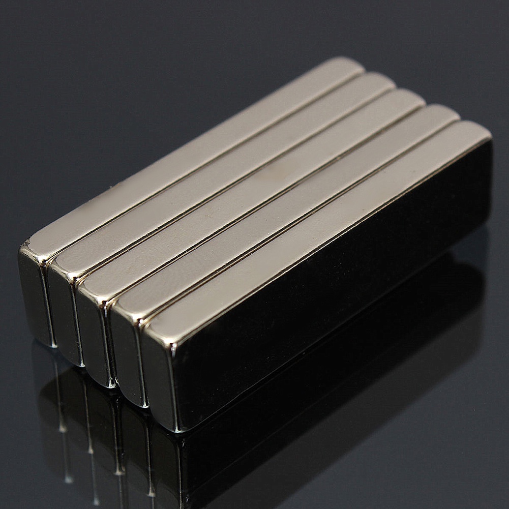 5Pcs/Set 40x10x4mm N52 Strong Block Bar Fridge Rare Earth Neodymium Magnets 