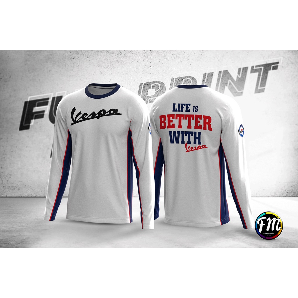 NEW VESPA RIDING JERSEY FULL SUBLIMATION NVRJ02 Shopee Philippines