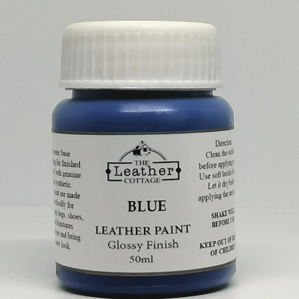 blue leather paint