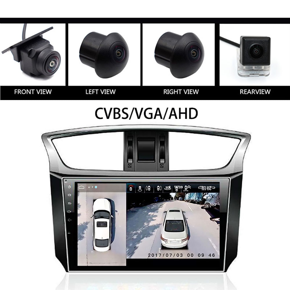 GreenYi 1080P 2D 360 Degree Bird View Panorama System With CCTV Cameras