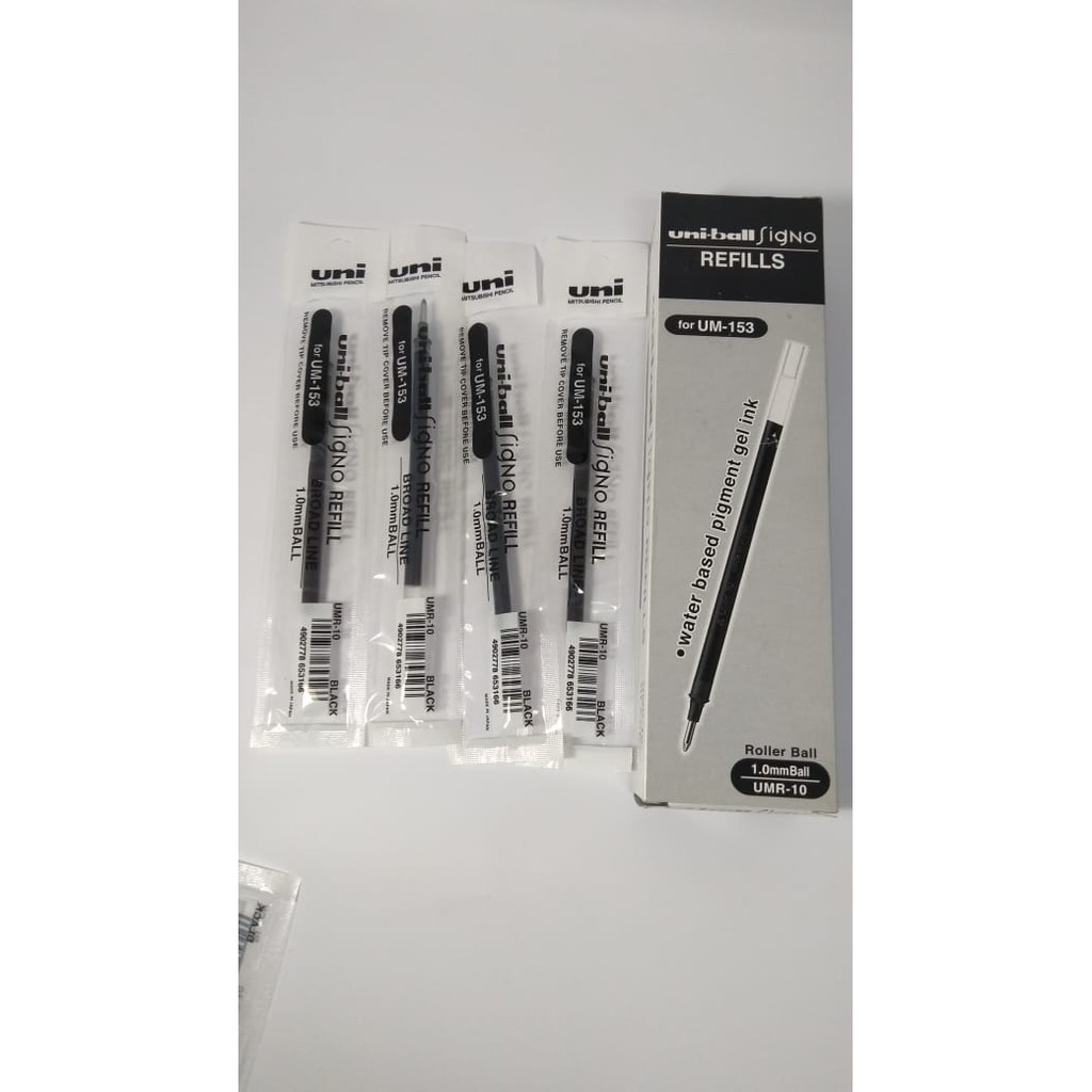 1BOX UNI-BALL SIGNO REFILL BLACK UMR-10 FOR UM-153 REFILL BROAD LINE 1 ...