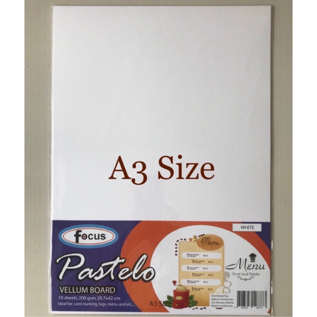 Vellum board A3 size Focus Pastelo (SOLD by 2's) Shopee Philippines