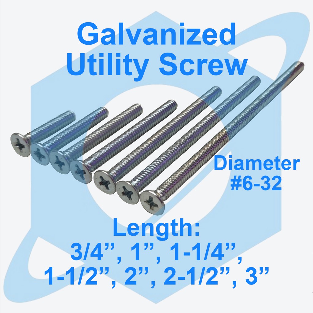 Galvanized Diameter 632 Flat Head Utility / Junction Box Screw x
