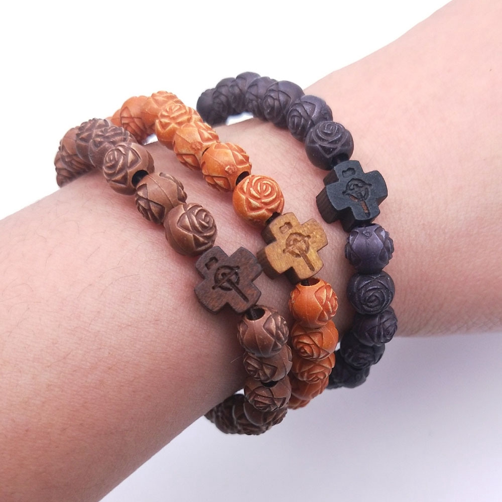 beaded cross bracelet