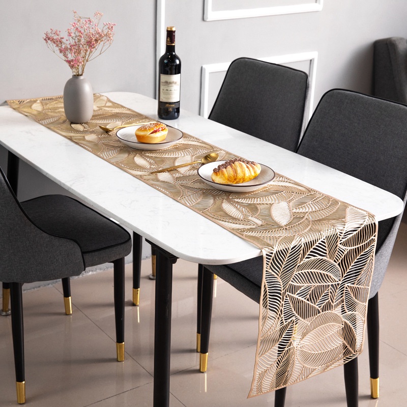 6 seaters table runners leaf design excellent quality | Shopee Philippines