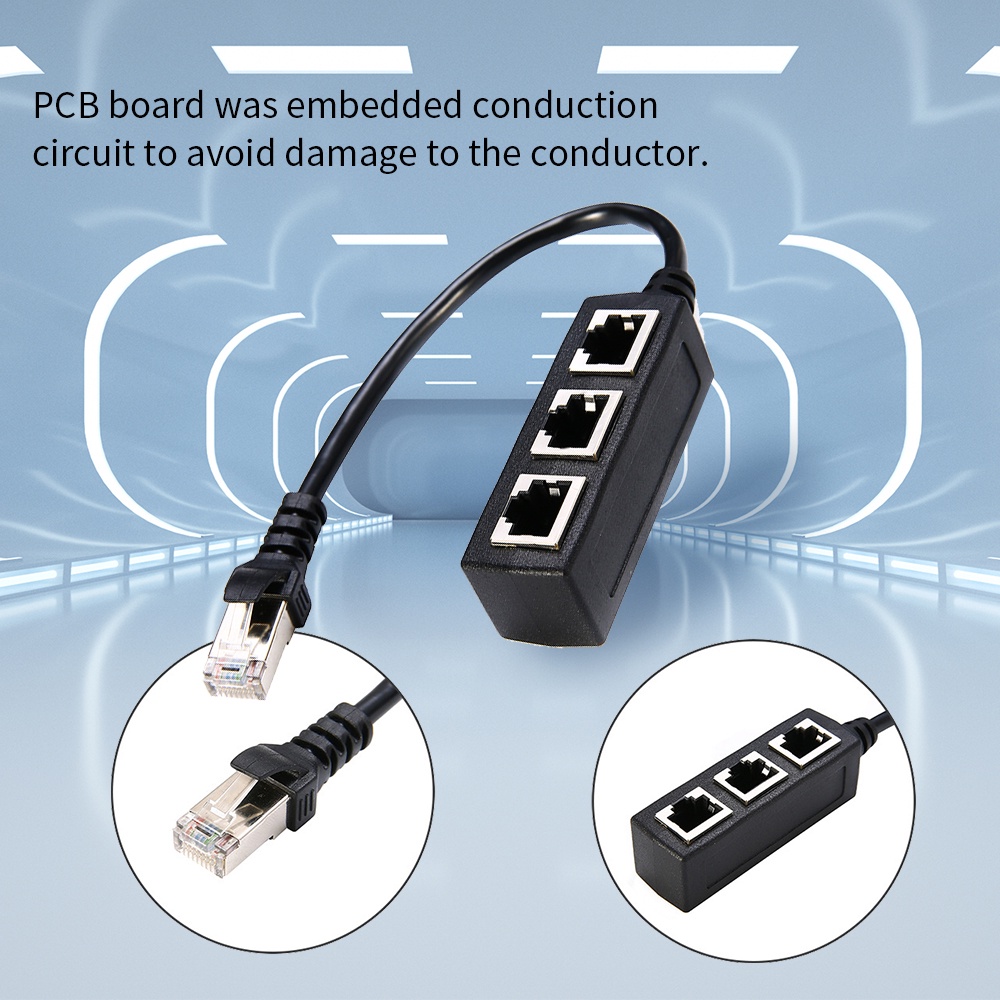 RJ45 Splitter 1 Male To 3 Female Lan Splitter Cable Splitter