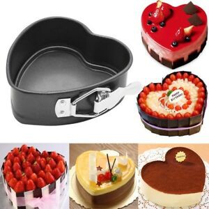 New 5 Pcs Non-Stick Heart Shaped Cake Mould Tins Spring foam Cake Baking Trays