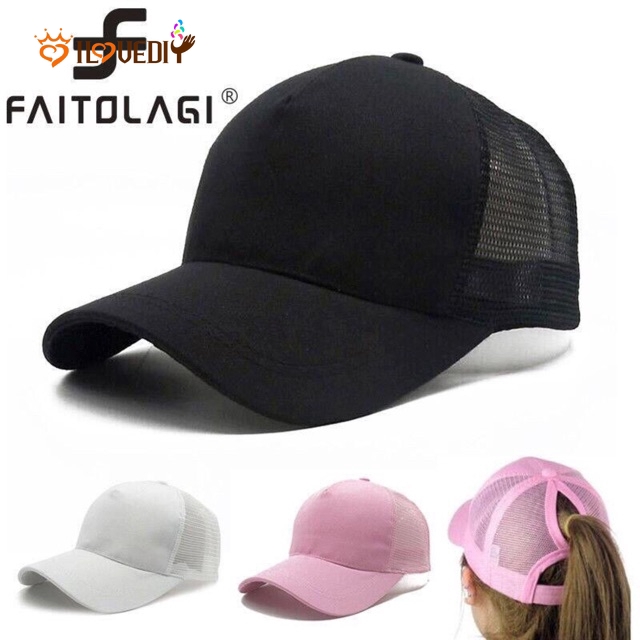fashion women men ponytail baseball cap